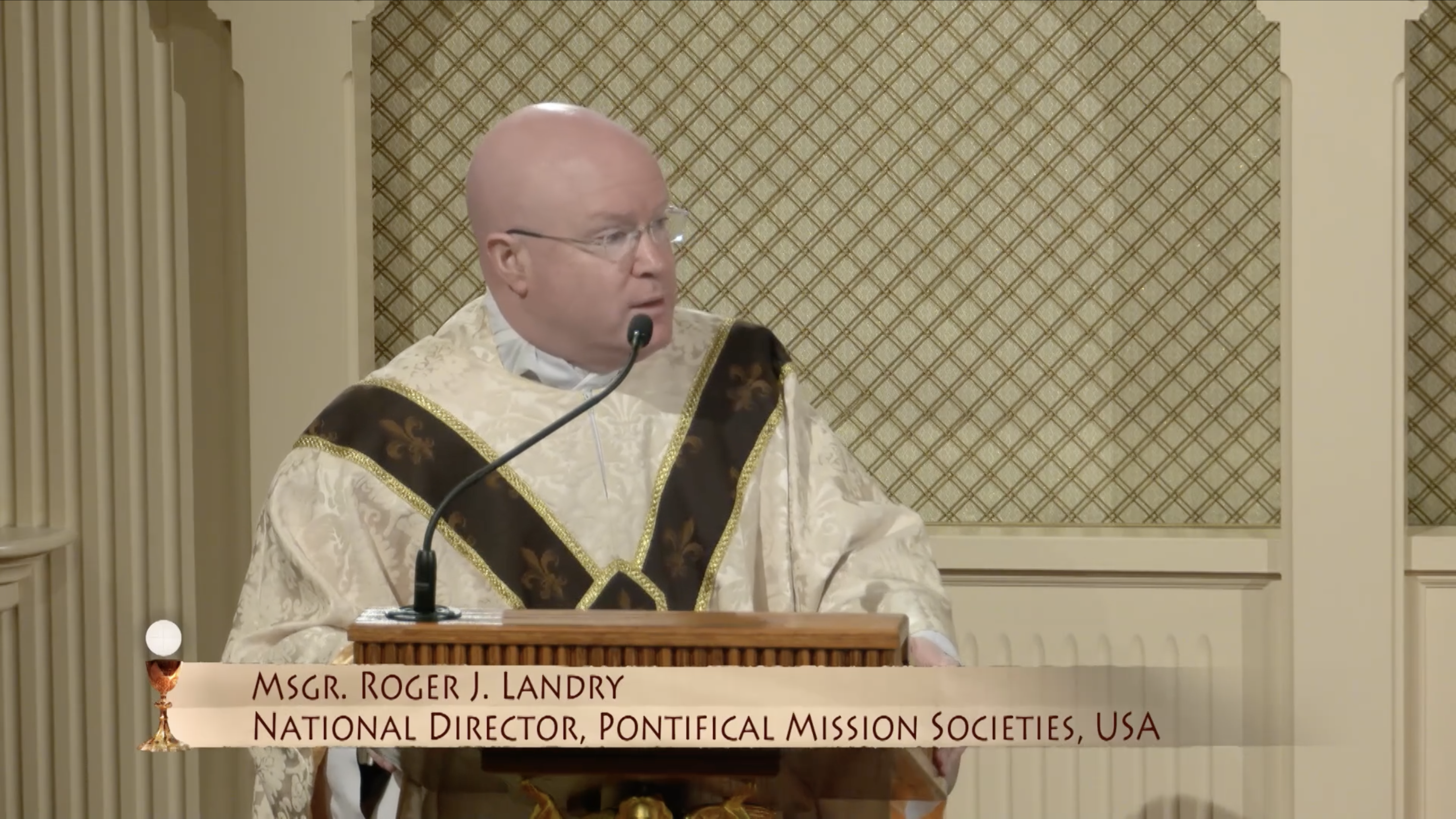 Msgr Roger Landry delivers the homily at the EWTN Daily Mass in Irondale, AL on January 30